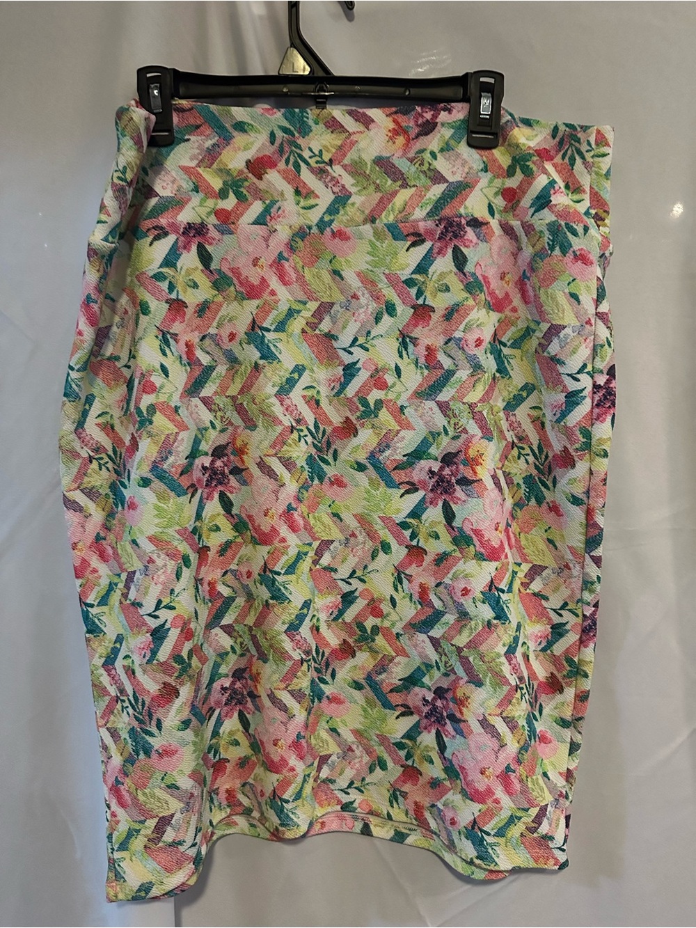 LuLaRoe Floral Chevron Pencil Skirt - Multi-Color